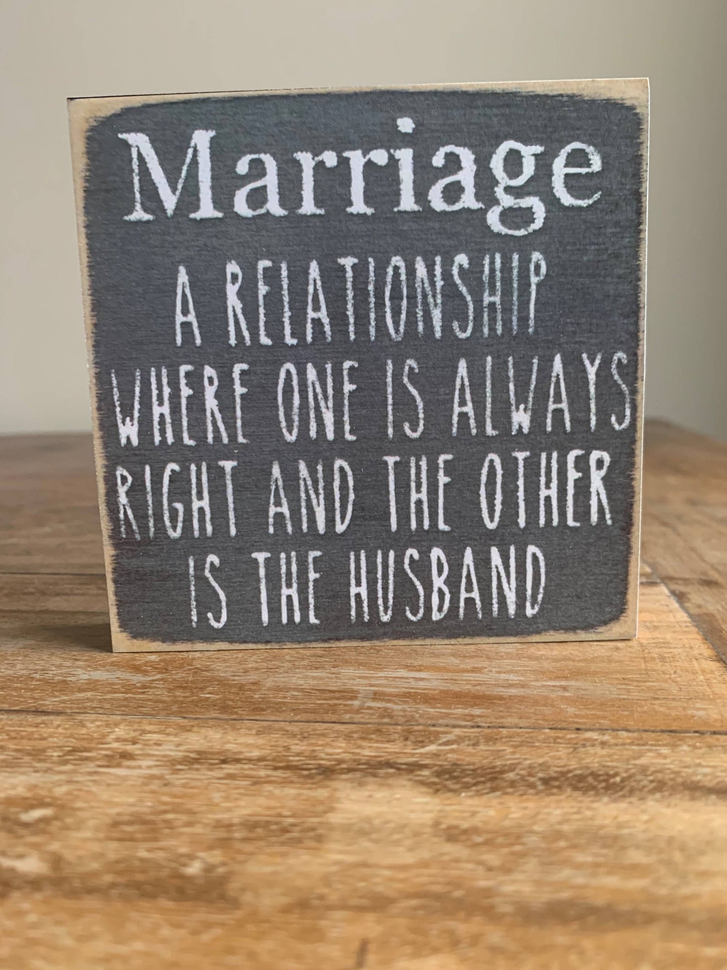 Marriage Block Sign