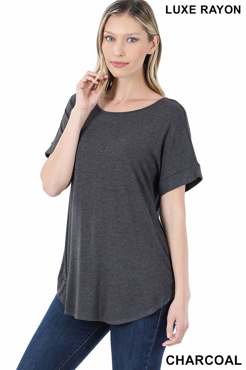 Rolled Sleeve Zenana Top