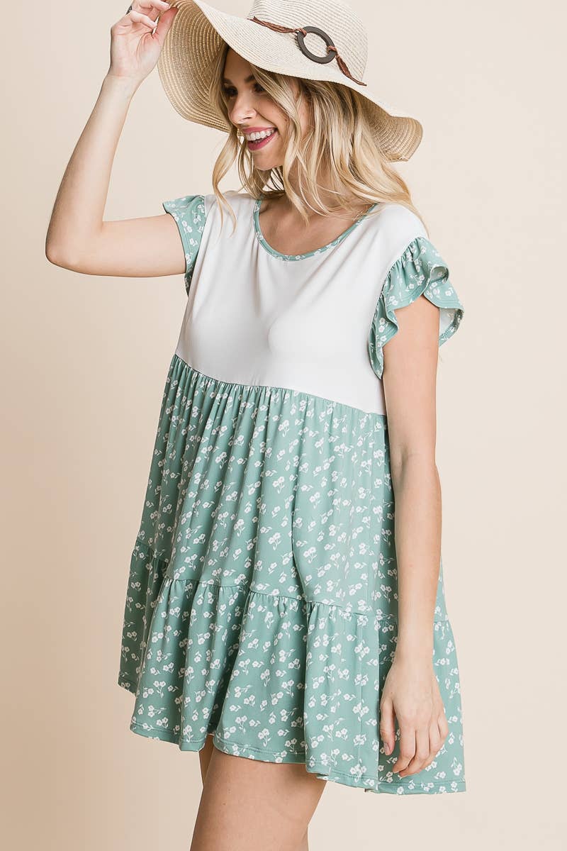Plus Floral Babydoll Tunic Dress