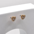 Rhinestone Mini Heart Stud Dainty Earrings