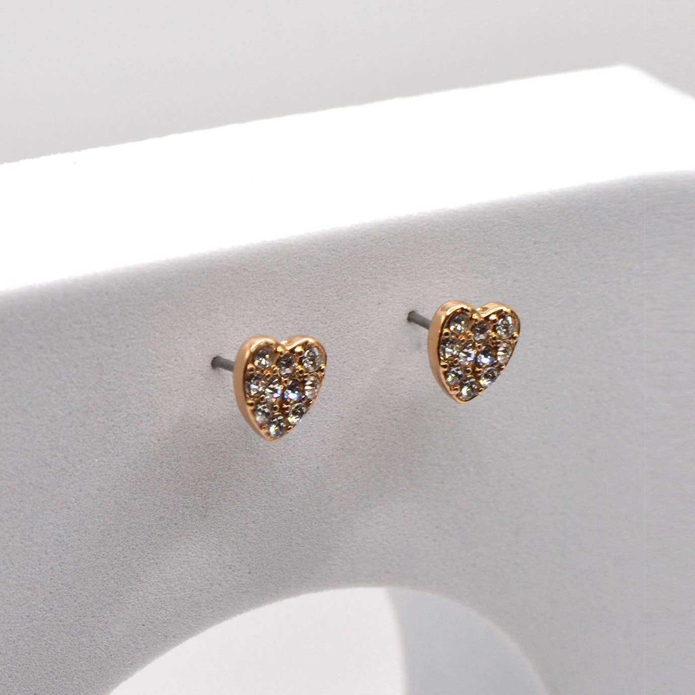 Rhinestone Mini Heart Stud Dainty Earrings