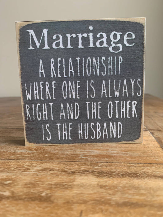 Marriage Block Sign