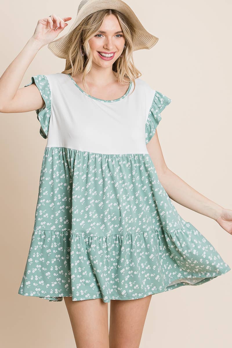 Plus Floral Babydoll Tunic Dress