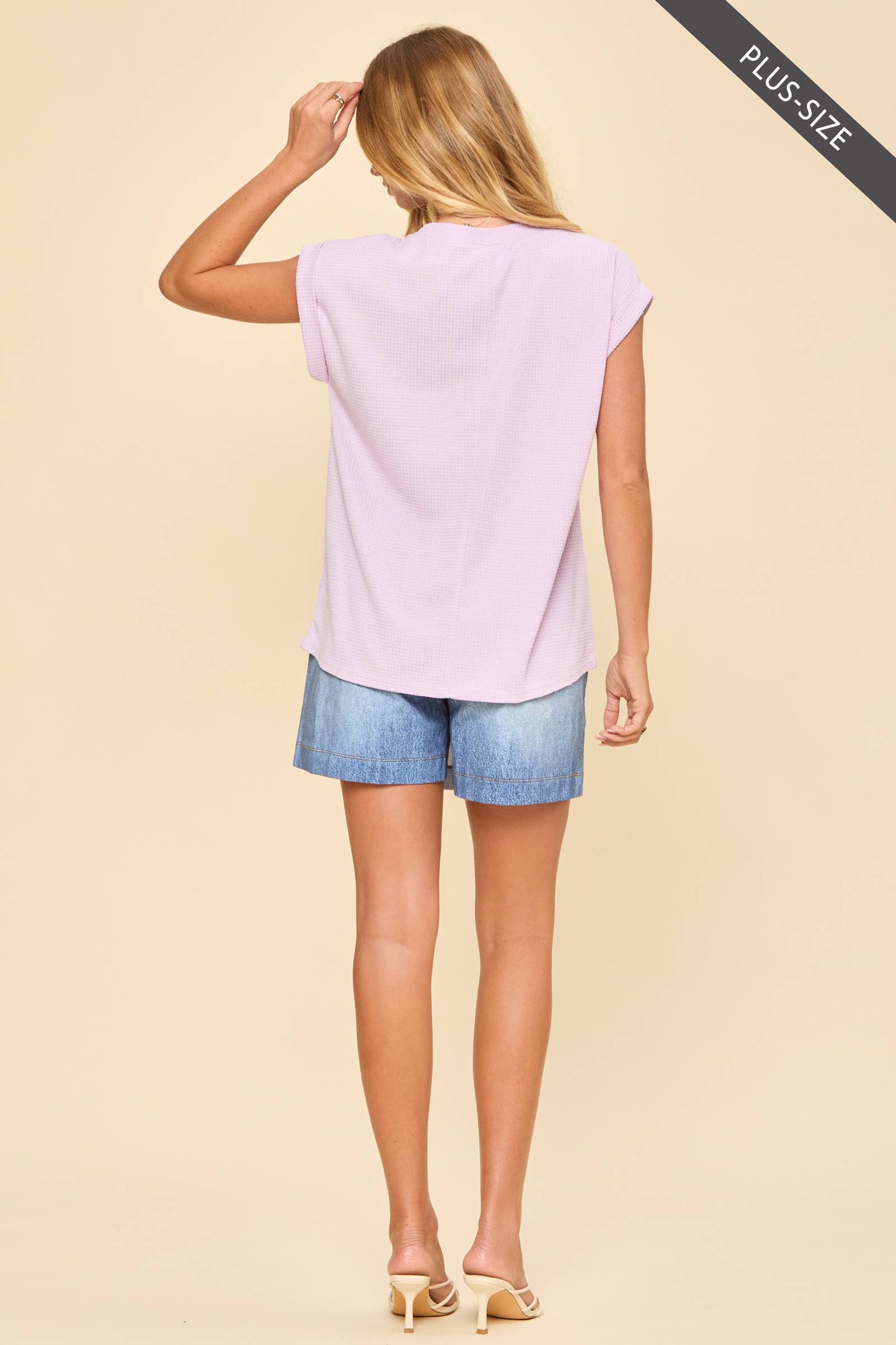 PLUS Two Tone Thermal Knit Top