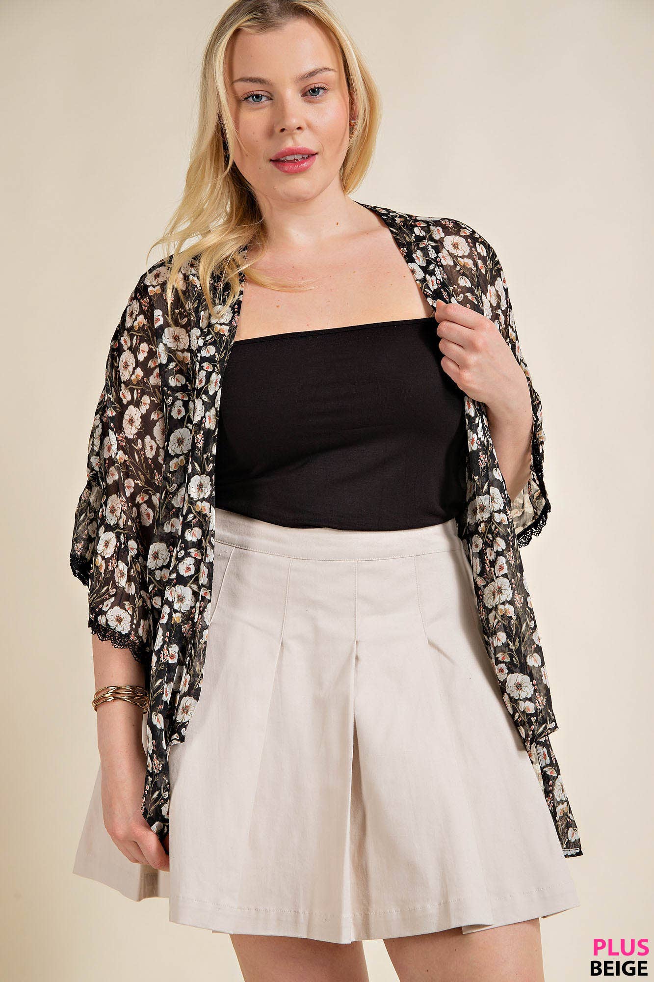 Plus Size High Waist Pleated Tennis Skirt