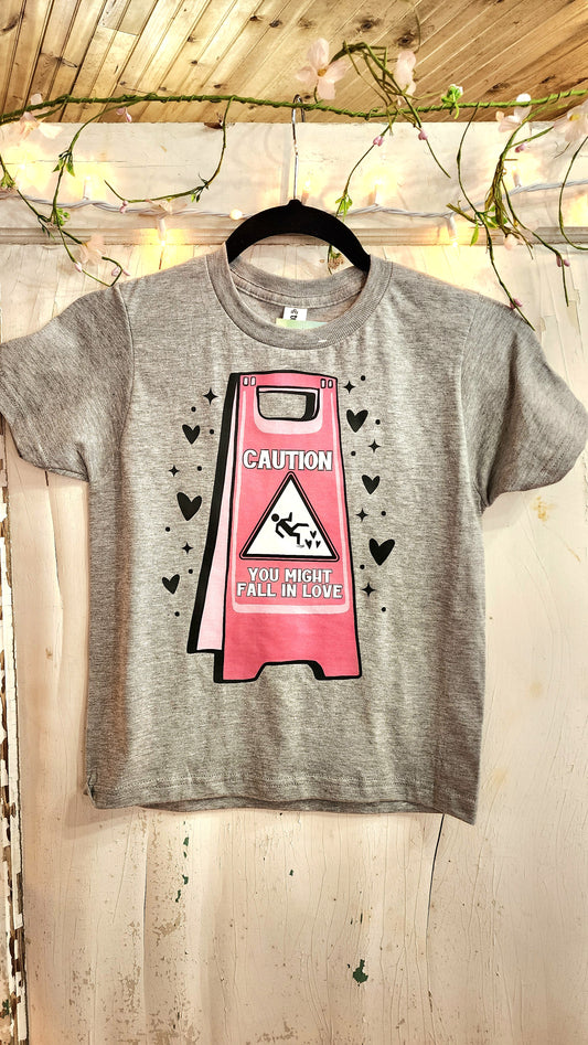 Caution You Might Fall In Love kids tee