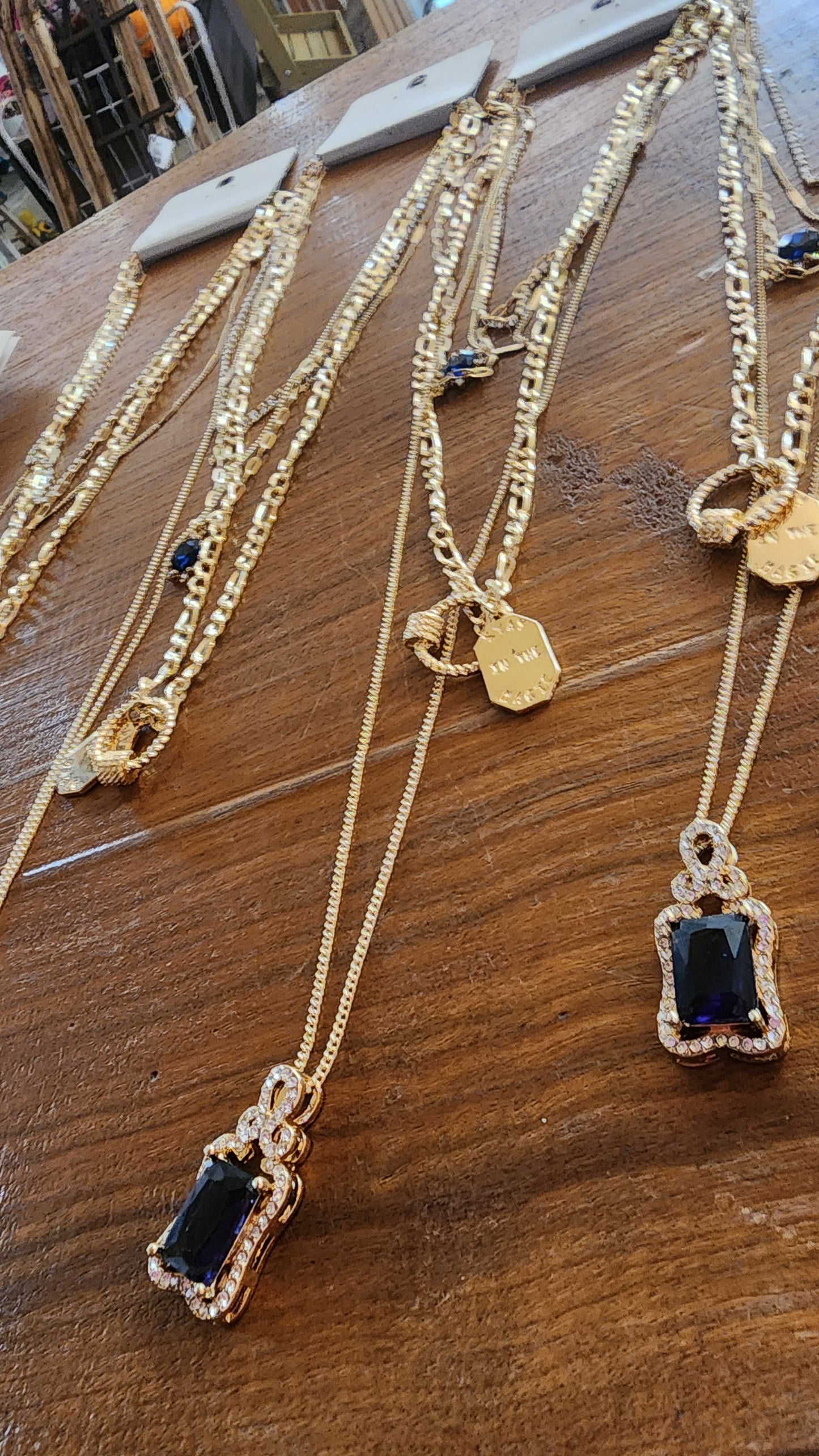 Brass and Glass Mixed Necklace