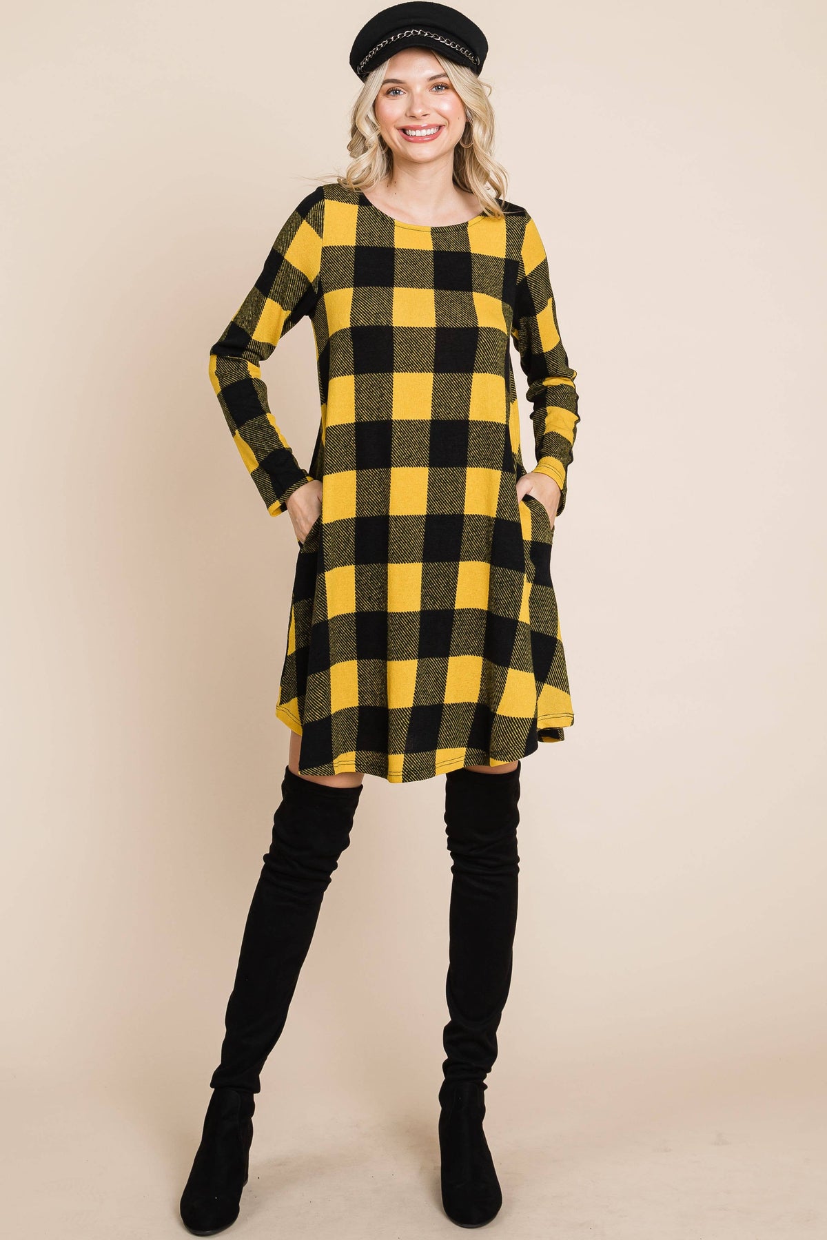 Plus Size Plaid Swing Dress