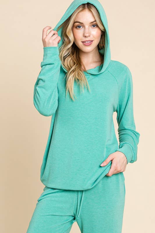 Plus Size French Terry Solid Hoodie