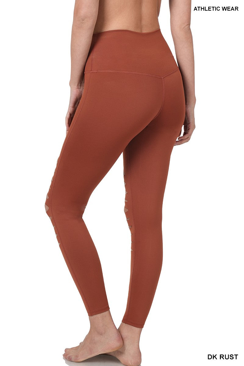 Rust Leggings With Slits