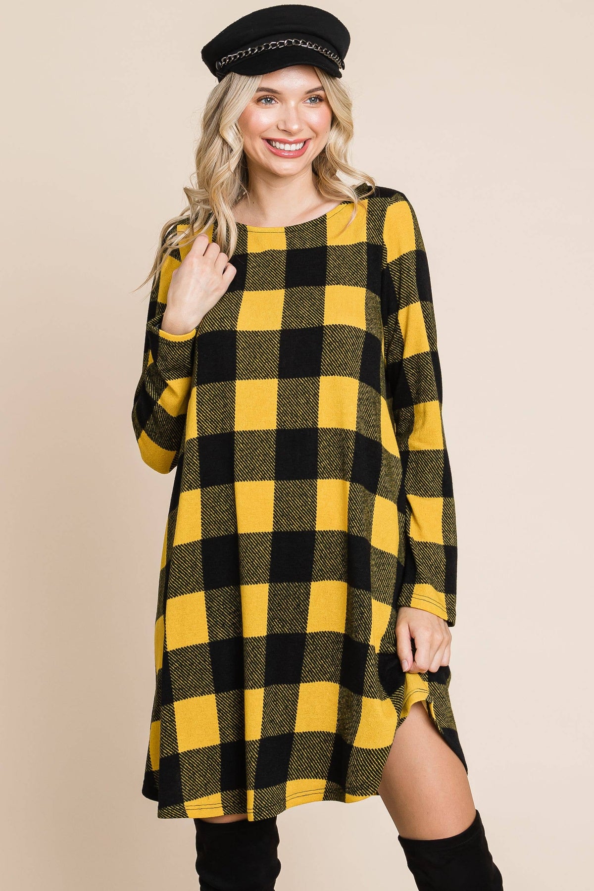Plus Size Plaid Swing Dress