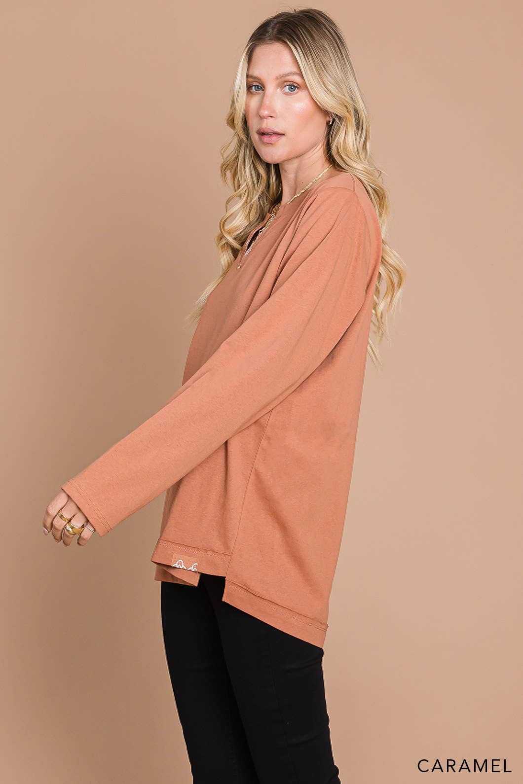 Washed Cotton Knit Top for Women