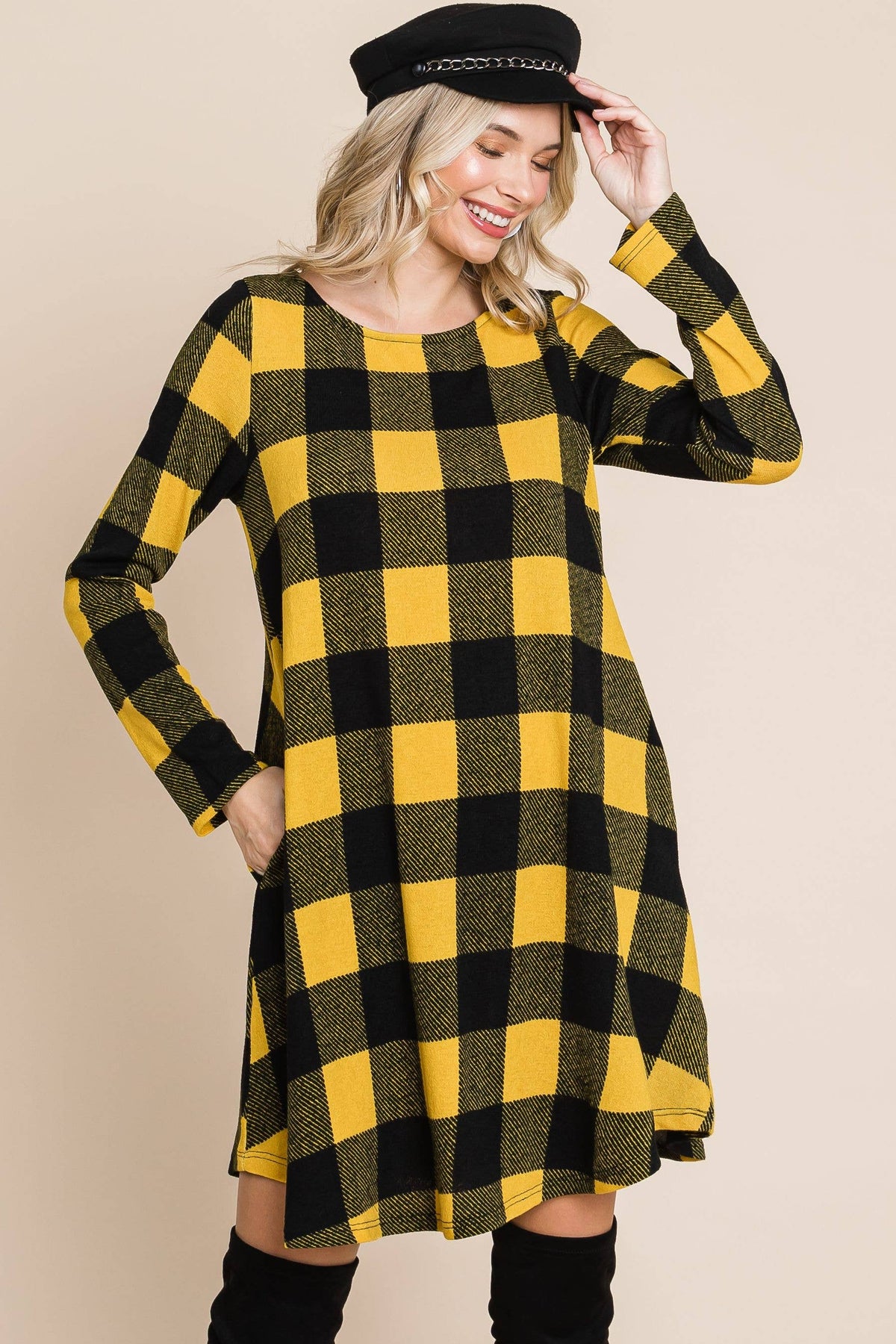 Plus Size Plaid Swing Dress
