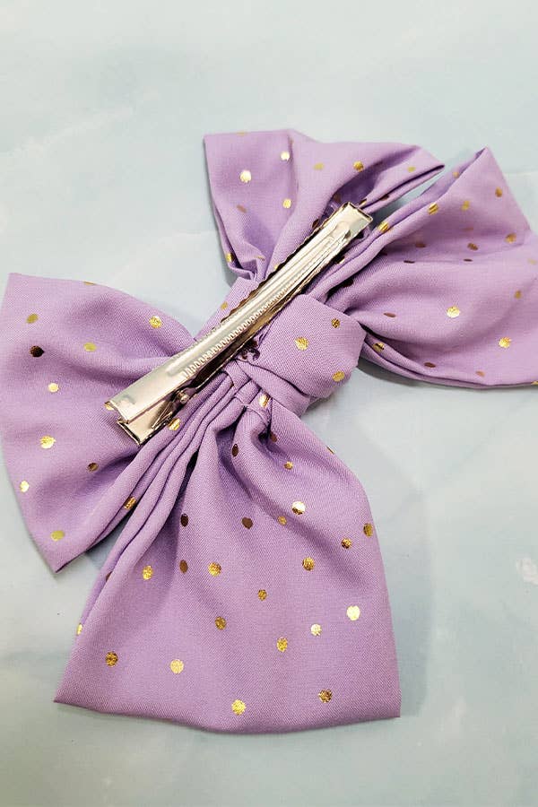 Gold Dot Hair Bow Clip