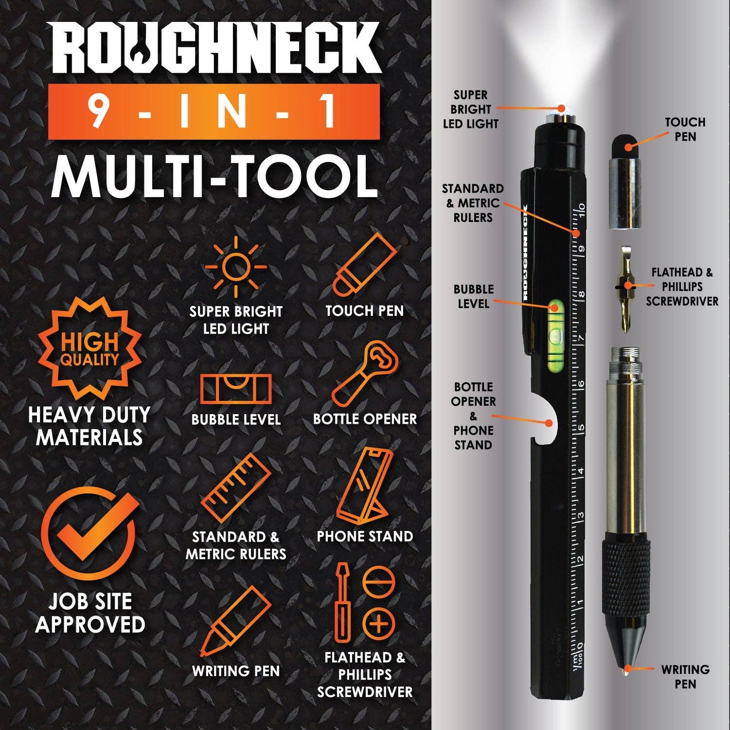 Roughneck Multi-Tool 9-In-1 Pen