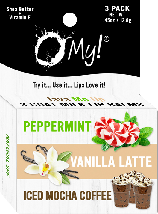 O My! Goat Milk Lip Balm - 3 Pack | Shea Butter and Vitamin E | Free of Parabens & More | Handcrafted in USA