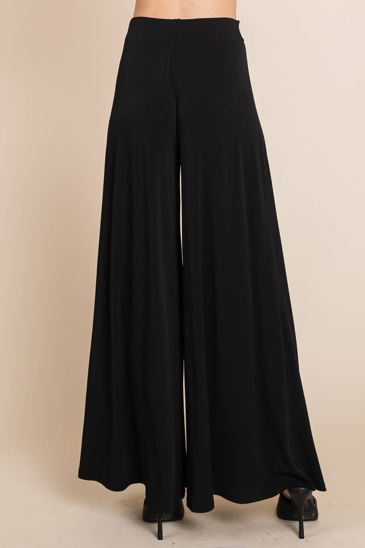 Plus Size Solid High Waisted Palazzo Pants