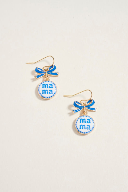 Mama Bow Hook Earrings
