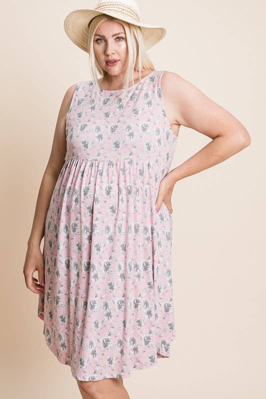 Plus Floral Babydoll Dress