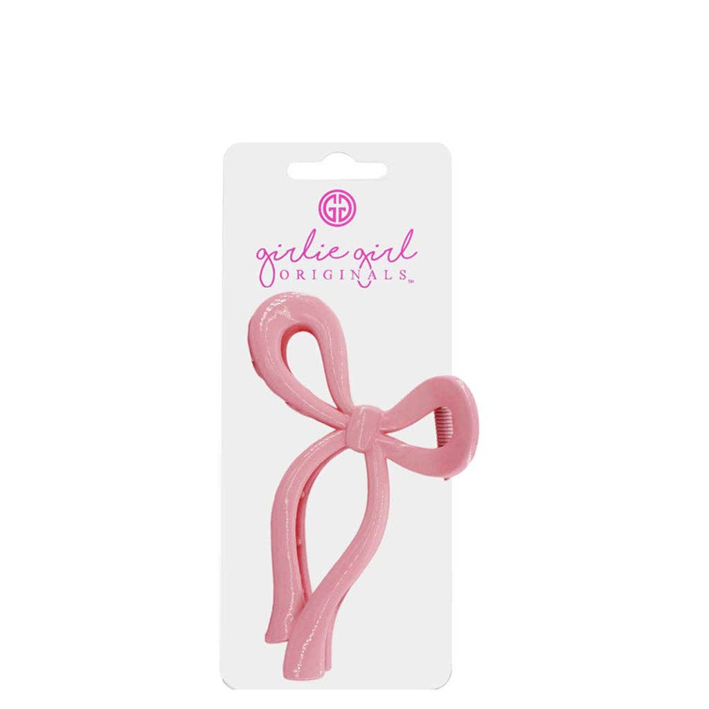 Bow Clips Plastic Light Pink