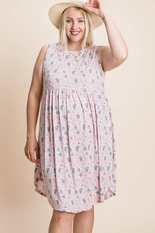Plus Floral Babydoll Dress