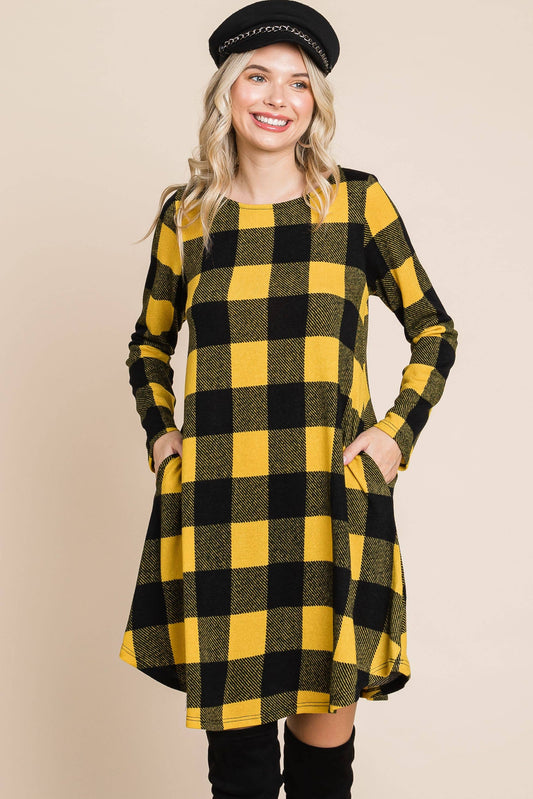 Plaid Swing Tunic Dress