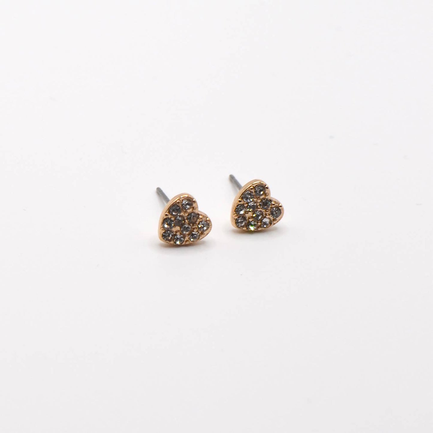 Rhinestone Mini Heart Stud Dainty Earrings