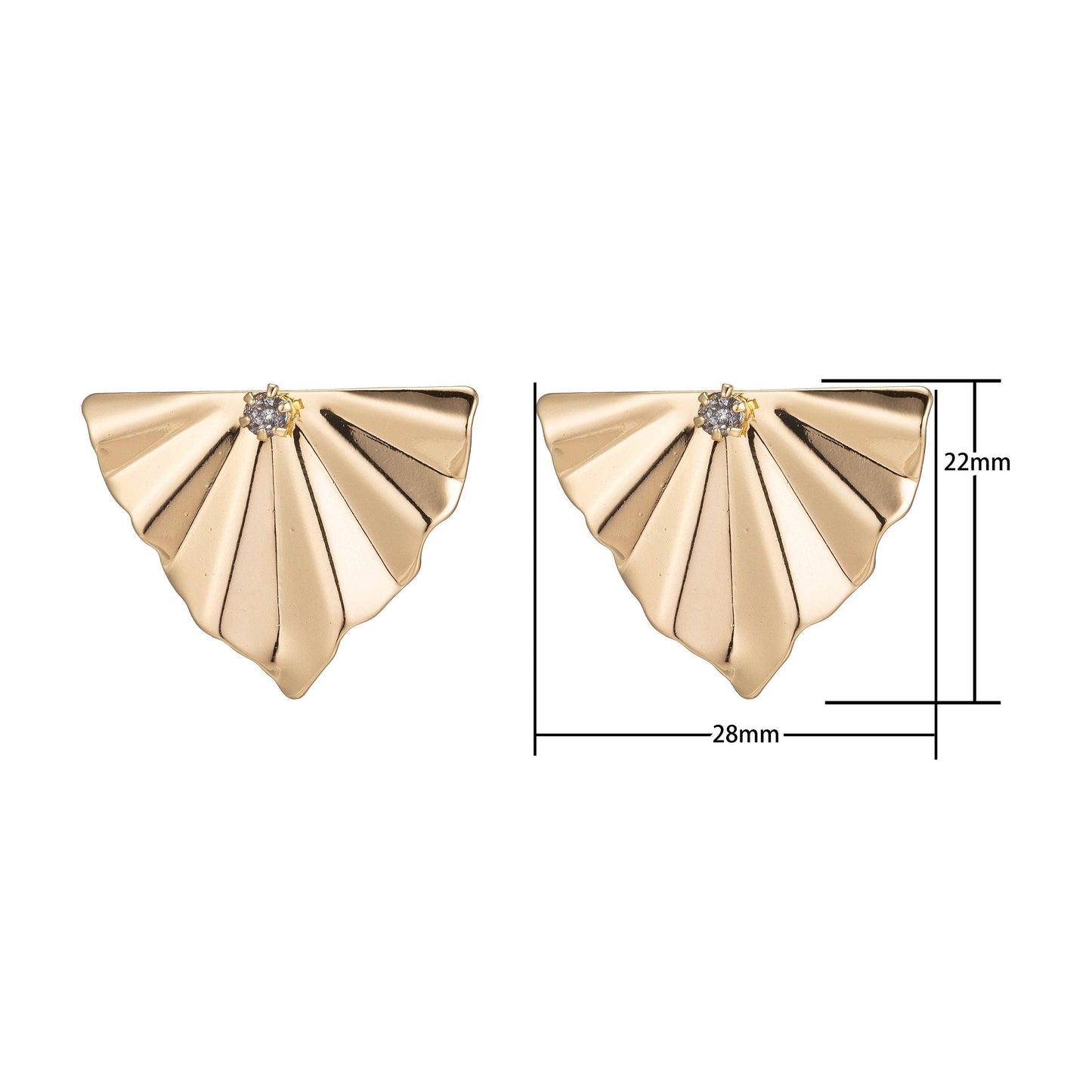 18k Gold Filled Wavy Earring