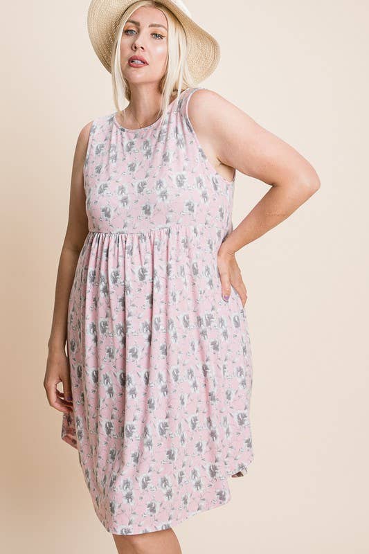 Plus Floral Babydoll Dress