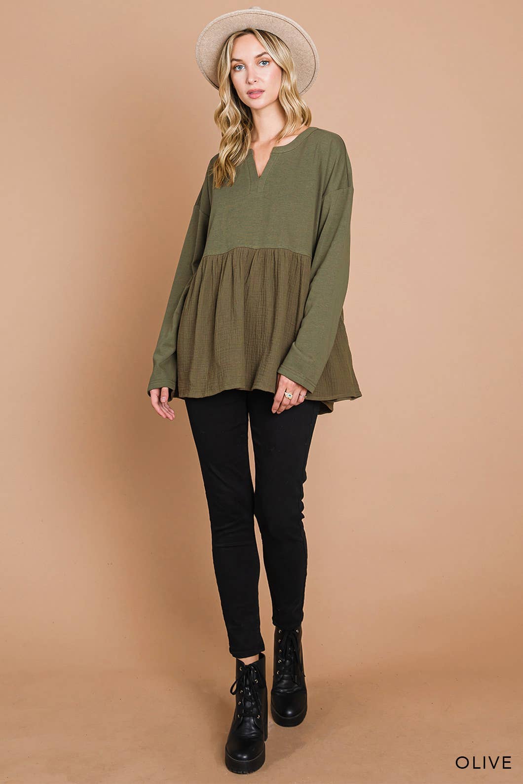 Knit Top in Olive