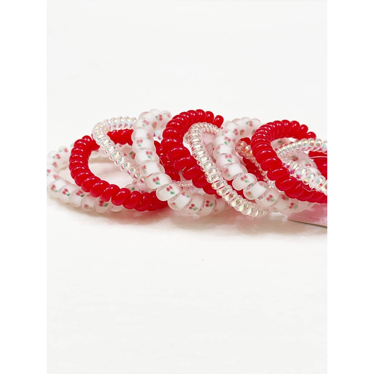 Adorable Cherry Spiral Hair Ties