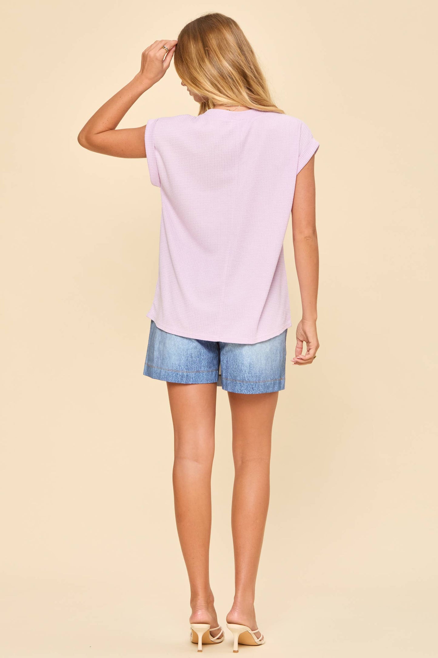 Two Tone Thermal Knit Top