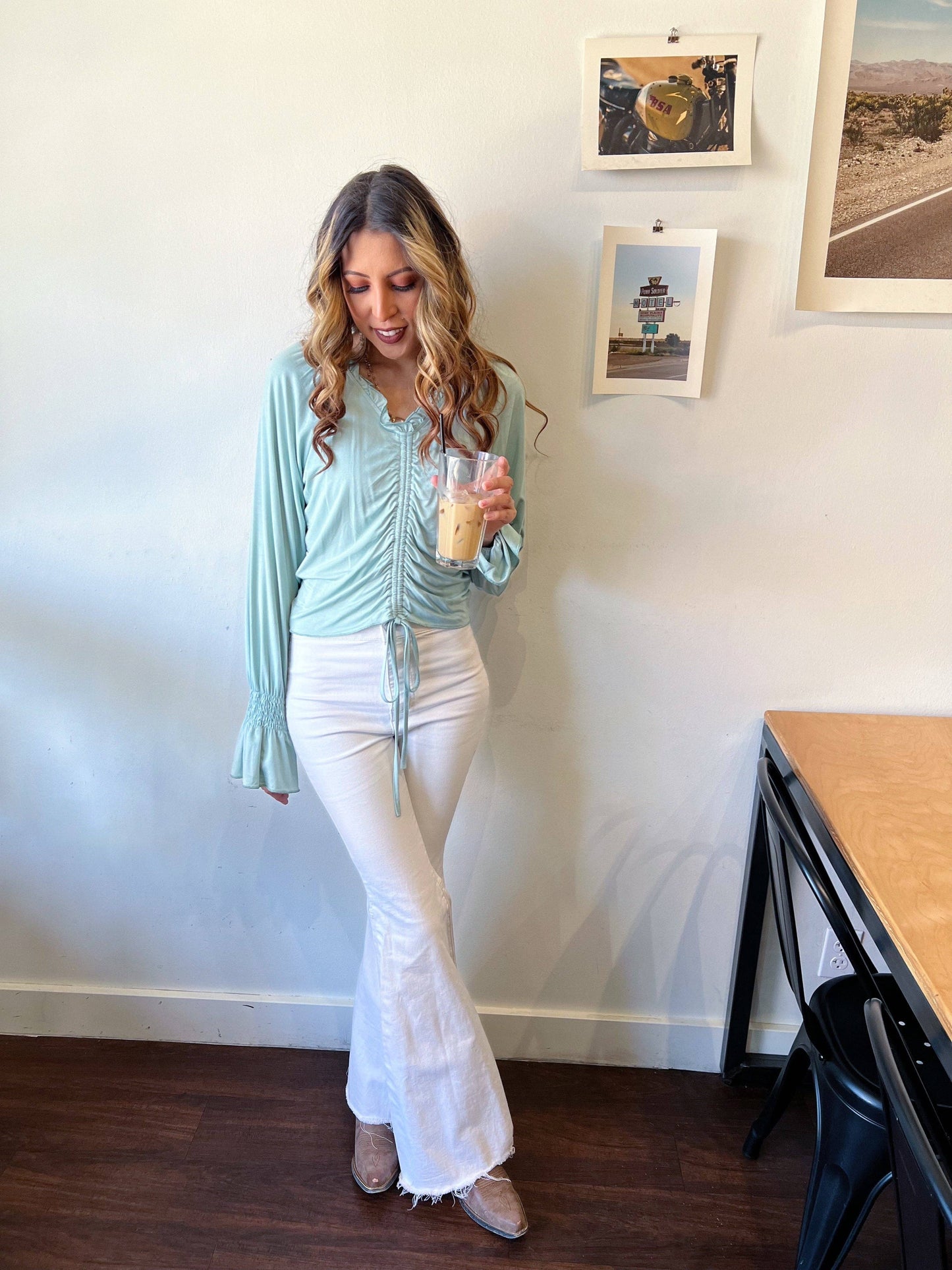 Let's Go Ladies Contemporary Top in Mint