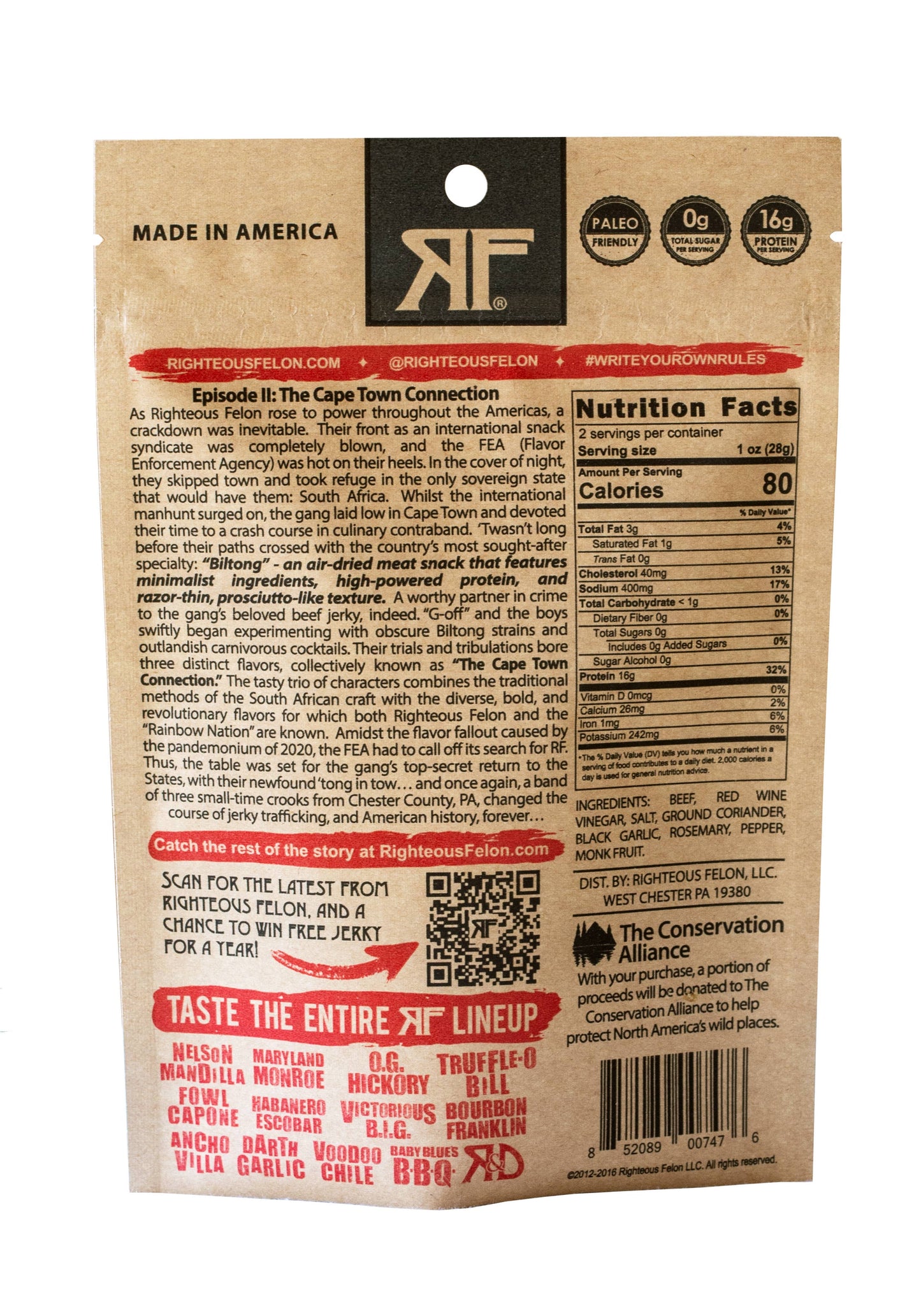 Righteous Felon Darth Garlic Biltong 2oz