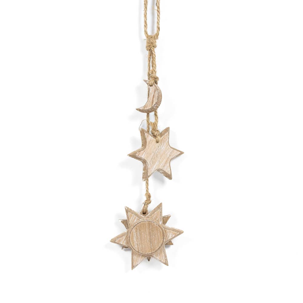 Sun Wood Dangle Decor