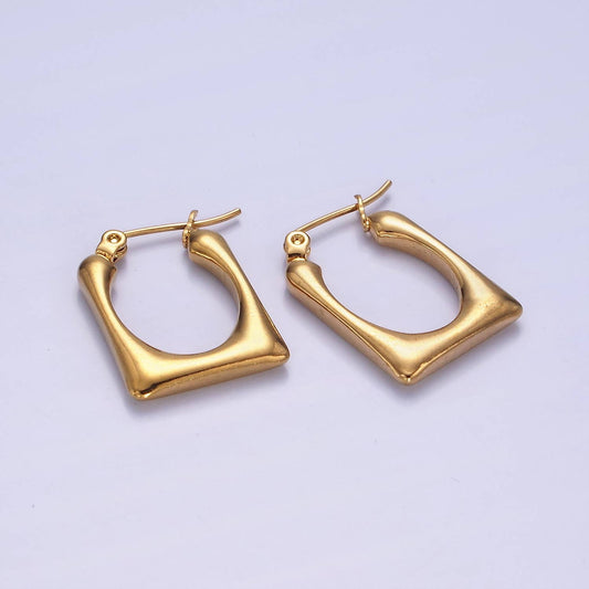 Stainless Steel Rectangular Earring