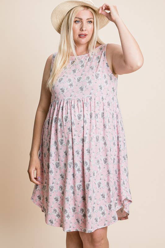 Plus Floral Babydoll Dress