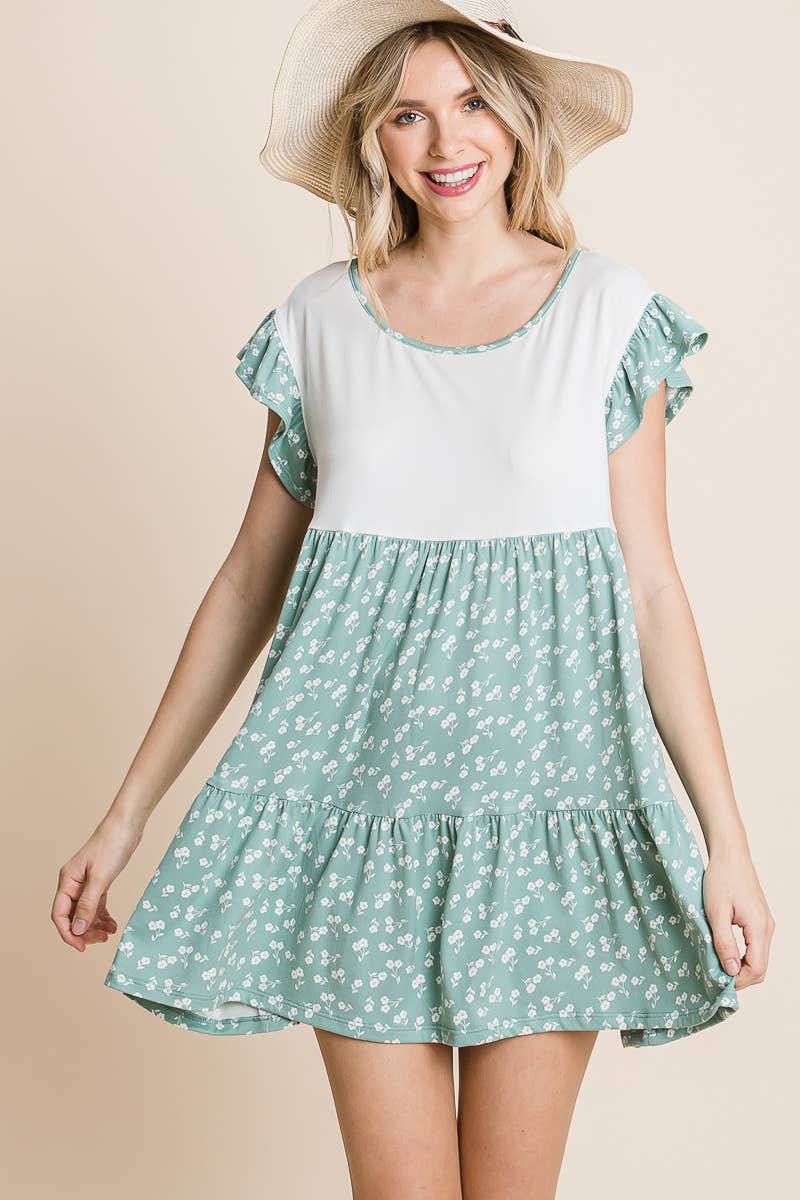 Plus Floral Babydoll Tunic Dress
