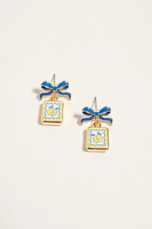Vintage Fruit Tile Earrings