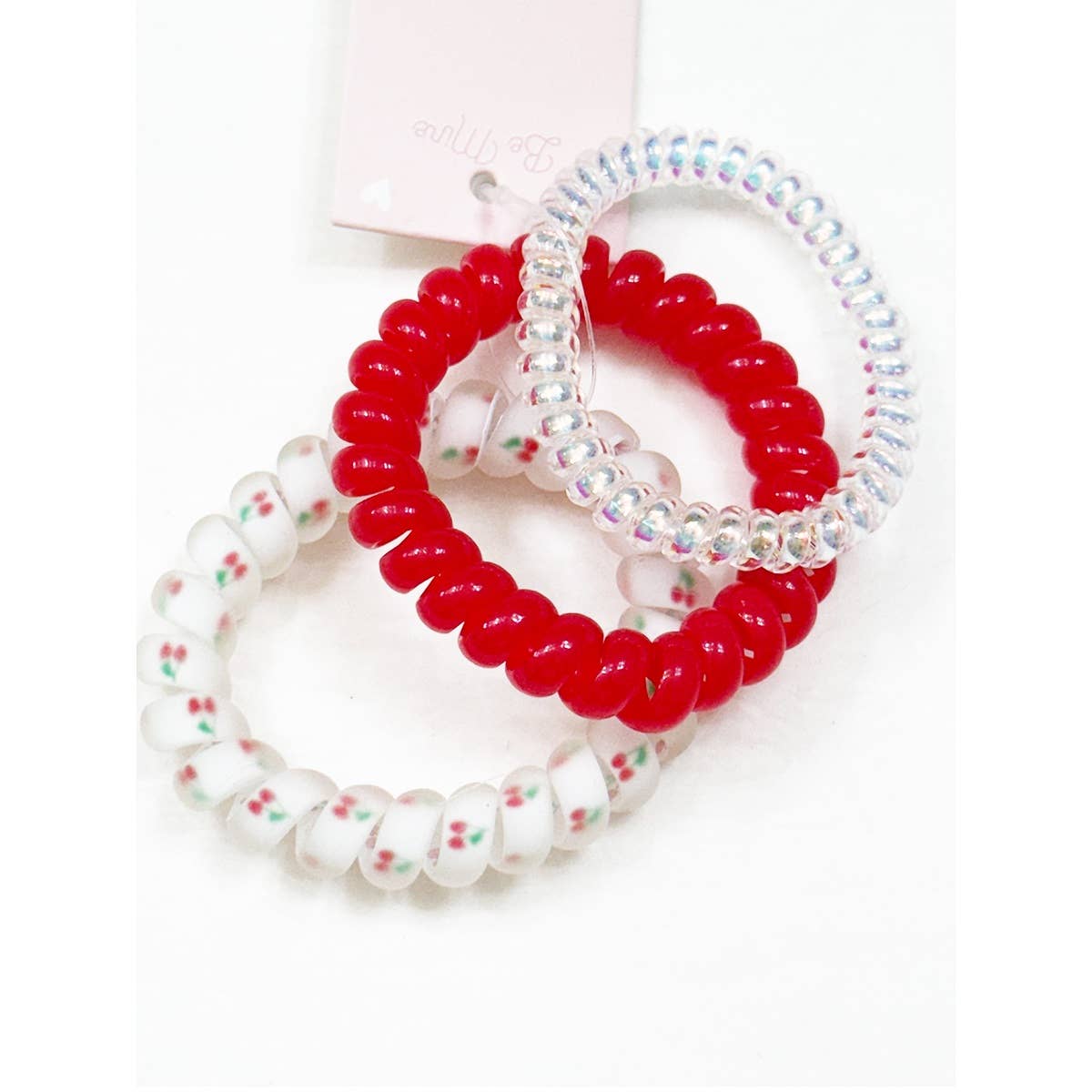 Adorable Cherry Spiral Hair Ties