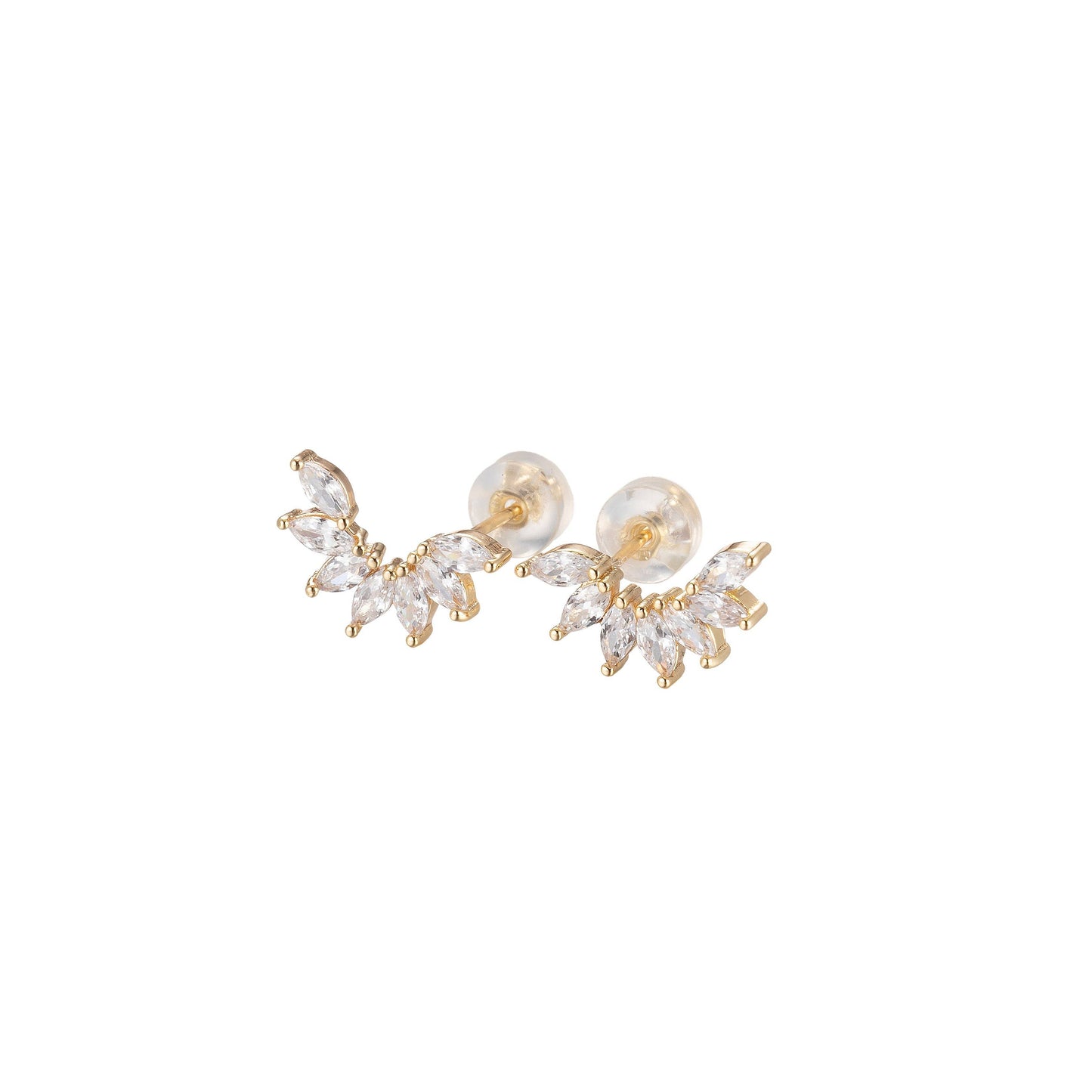 Marquise Stones Climber Stud Earrings