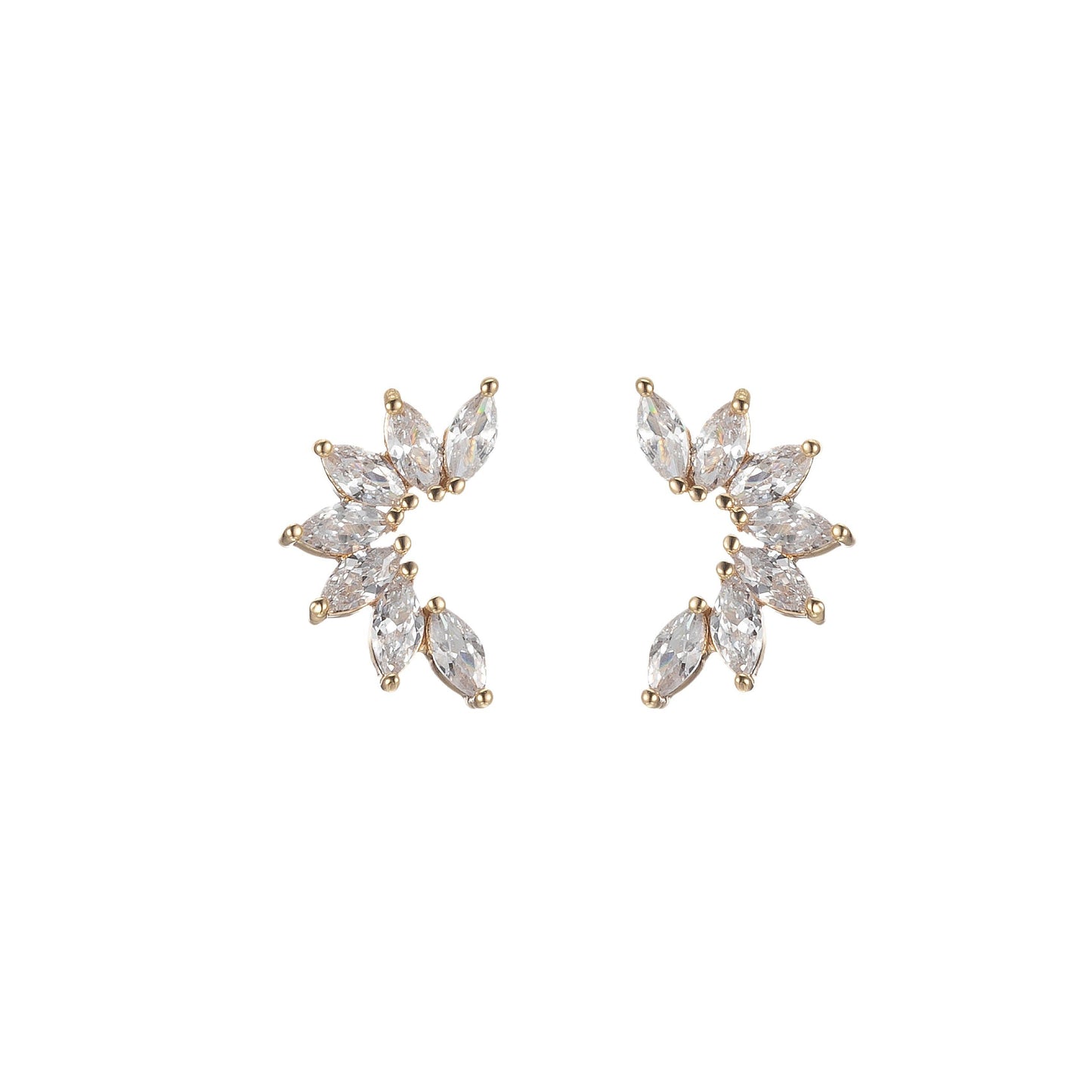 Marquise Stones Climber Stud Earrings