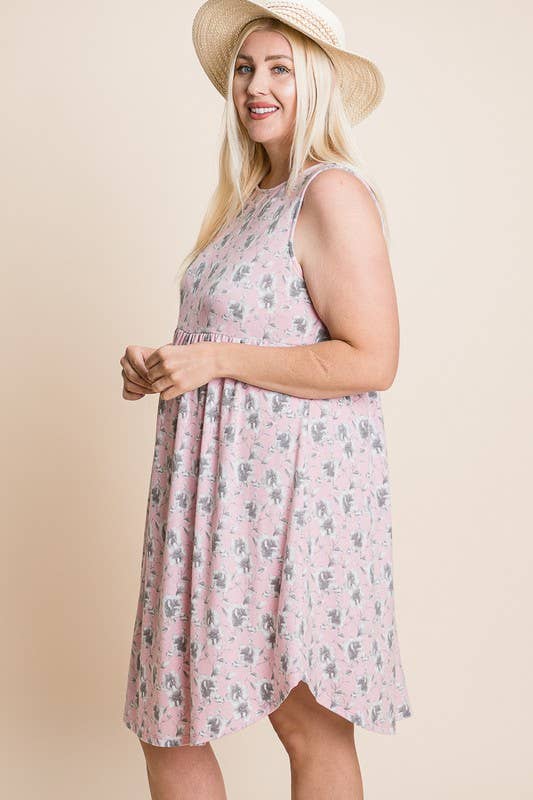 Plus Floral Babydoll Dress