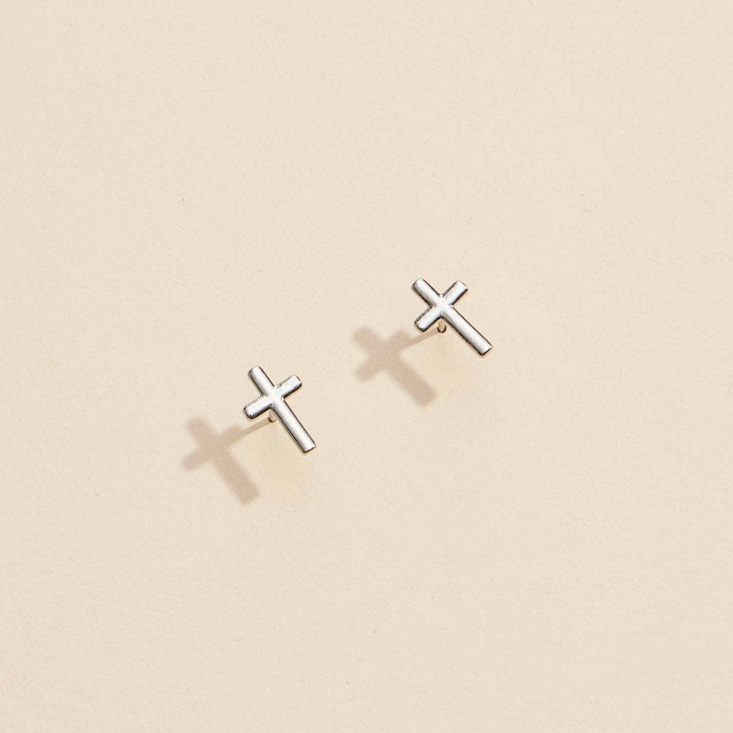 Cross Gold Dip Stud Earrings