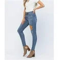 JUDY BLUE MID-RISE 70'S PATCH SKINNY JEANS