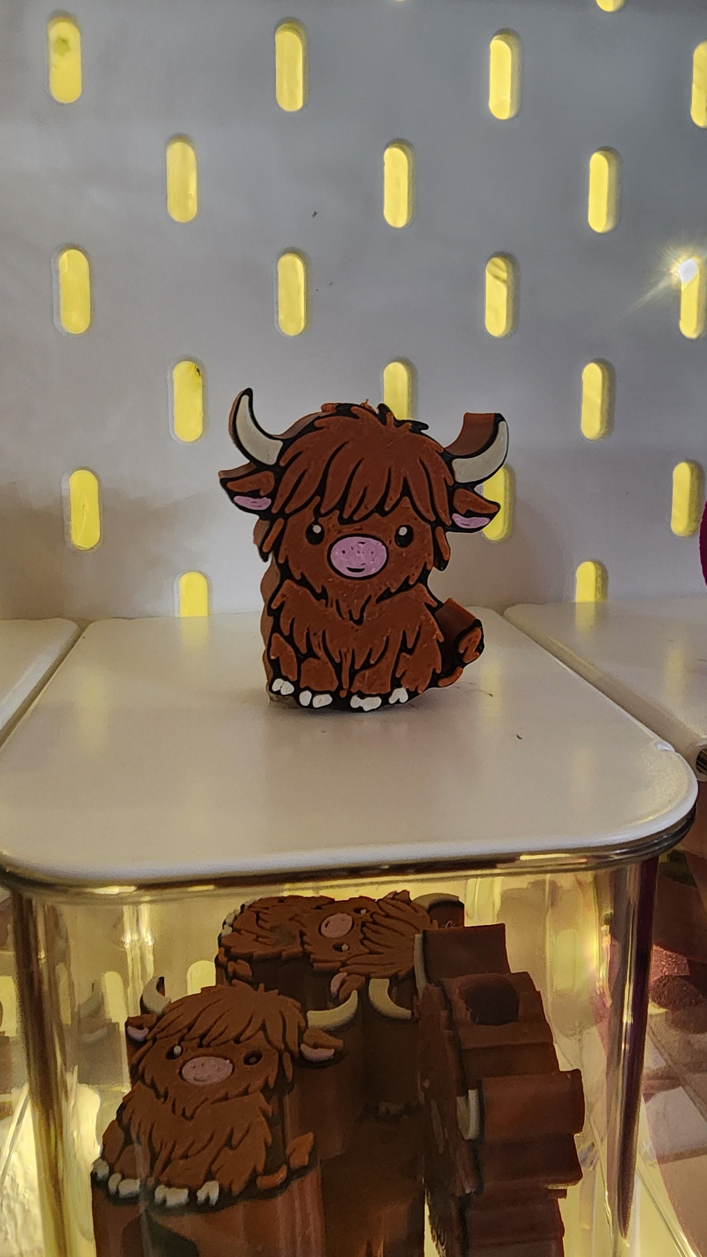 Highland Cow Straw Topper
