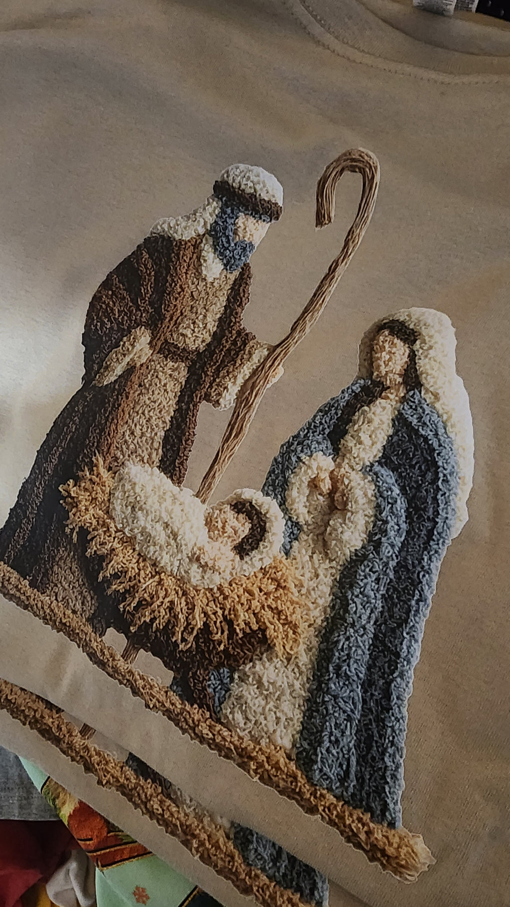 Faux Embroidery Nativity Tee