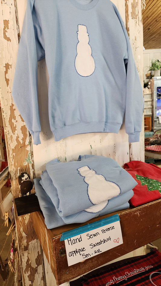 Hand Sewn Snowman Sweatshirt