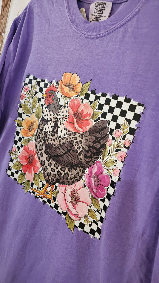 Floral Chicken Tee