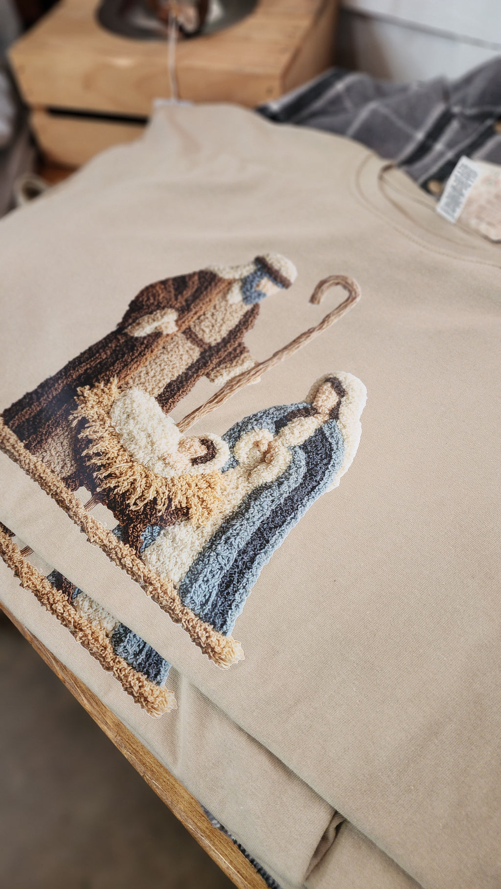 Faux Embroidery Nativity Tee